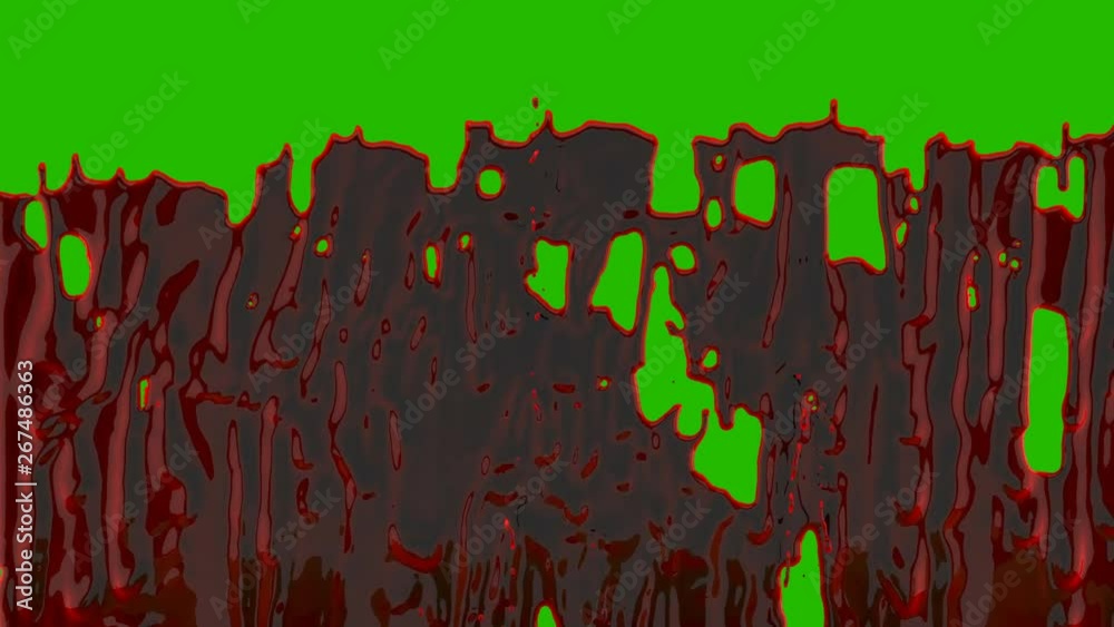 Streams of splashing organic blood in front of a green screen for VFX ...