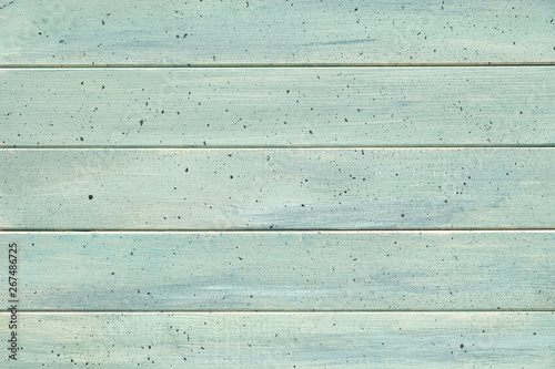 Light white-green textured wooden planks, flat lay with copy space