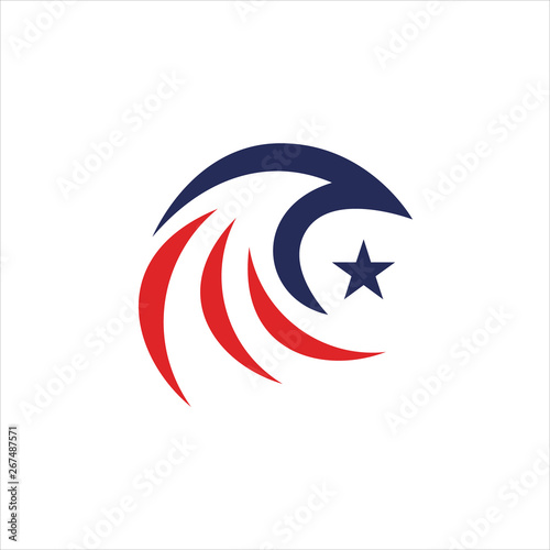 Free Download Modern Patriotic American Eagle Head And Star Logo. veteran day logo - GFXLoad