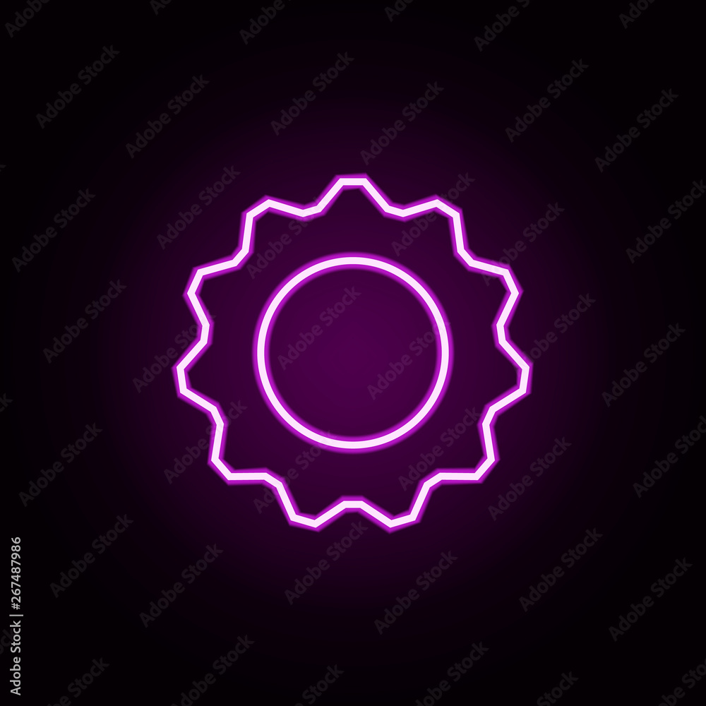 gear neon icon. Elements of auto workshop set. Simple icon for websites, web design, mobile app, info graphics