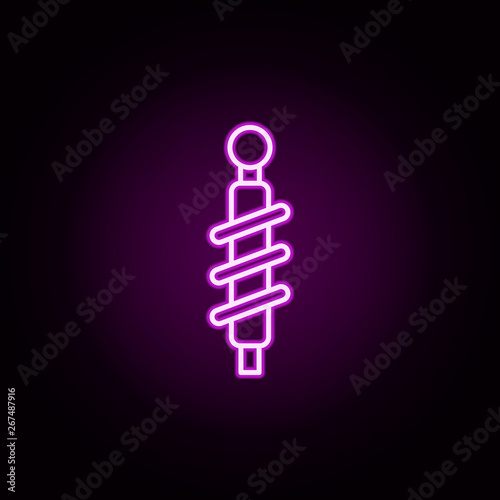 coil springs neon icon. Elements of auto workshop set. Simple icon for websites, web design, mobile app, info graphics