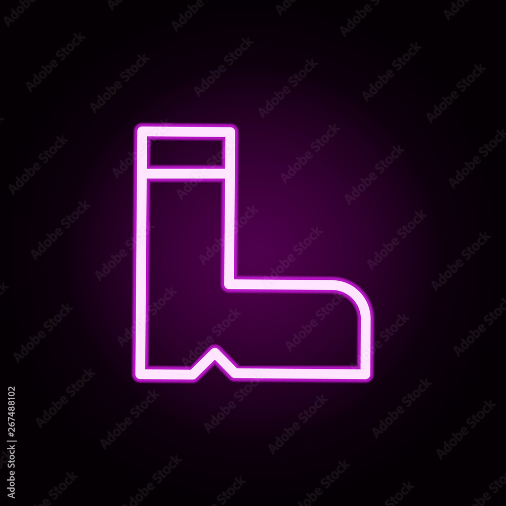 boots neon icon. Elements of autumn set. Simple icon for websites, web design, mobile app, info graphics