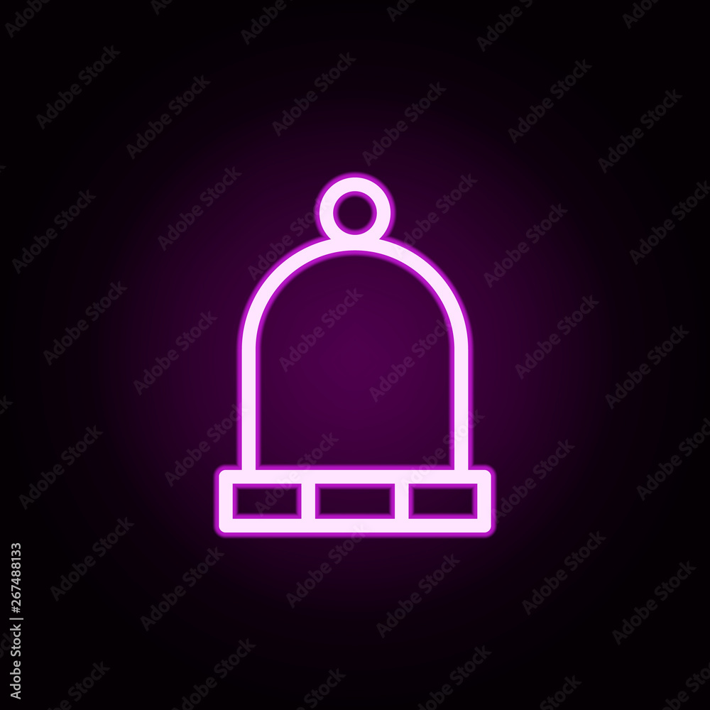 a cap neon icon. Elements of autumn set. Simple icon for websites, web design, mobile app, info graphics a cap neon icon. Elements of autumn set. Simple icon for websites, web design, mobile app, info graphics