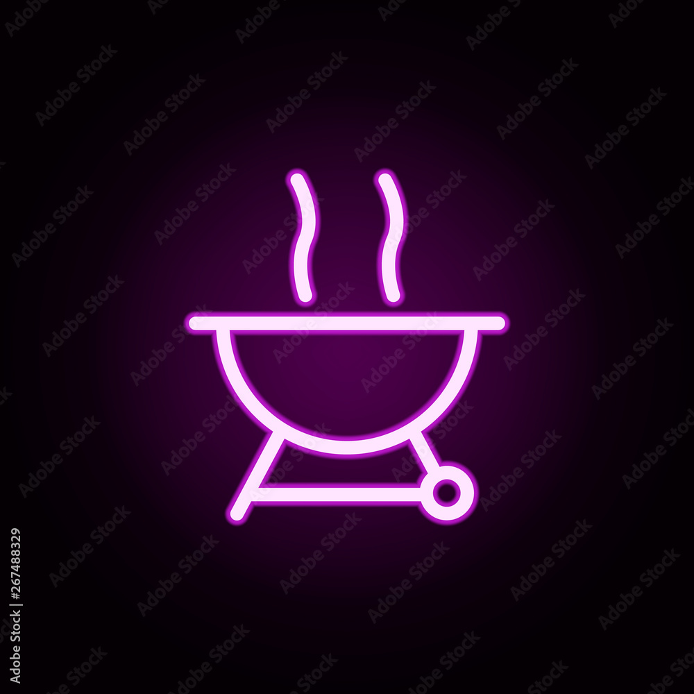 BBQ neon icon. Elements of autumn set. Simple icon for websites, web design, mobile app, info graphics BBQ neon icon. Elements of autumn set. Simple icon for websites, web design, mobile app, info graphics