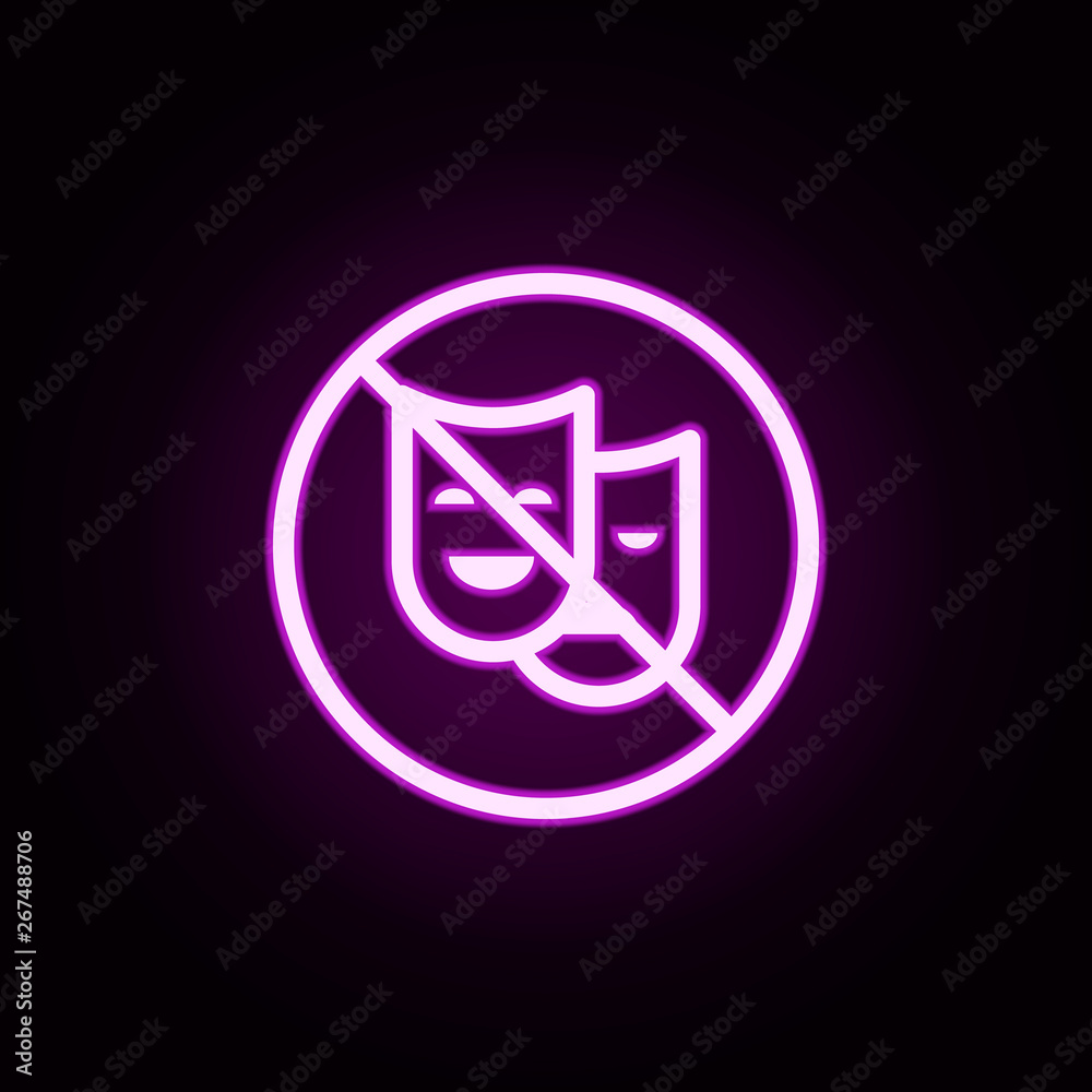 prohibition of theater neon icon. Elements of ban set. Simple icon for websites, web design, mobile app, info graphics prohibition of theater neon icon. Elements of ban set. Simple icon for websites, web design, mobile app, info graphics