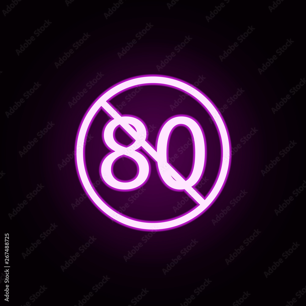 prohibition of speed neon icon. Elements of ban set. Simple icon for websites, web design, mobile app, info graphics prohibition of speed neon icon. Elements of ban set. Simple icon for websites, web design, mobile app, info graphics