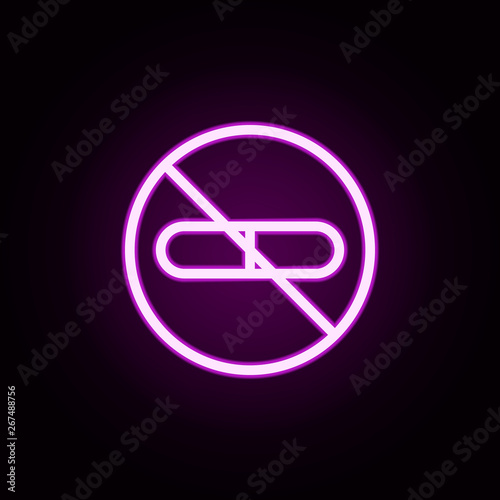 taboos prohibition neon icon. Elements of ban set. Simple icon for websites, web design, mobile app, info graphics