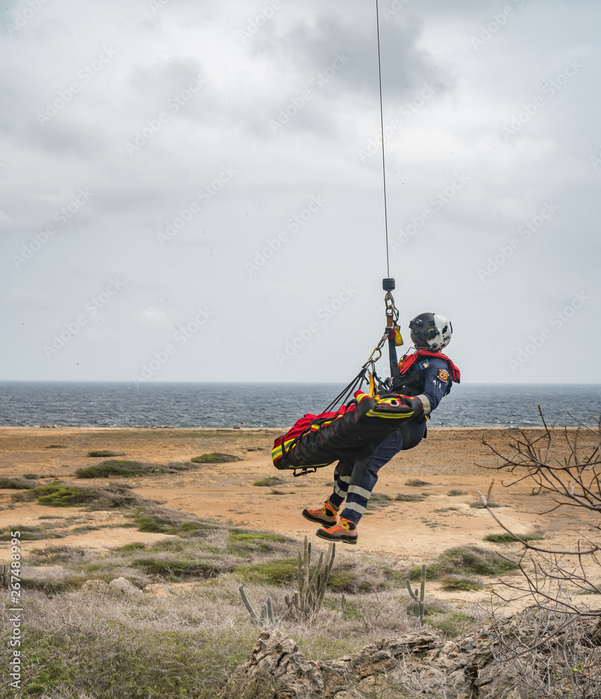 Obraz premium Dutch Caribbean Coastguard exercise -Island of Curacao