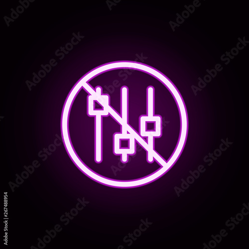 ban mixer neon icon. Elements of ban set. Simple icon for websites, web design, mobile app, info graphics