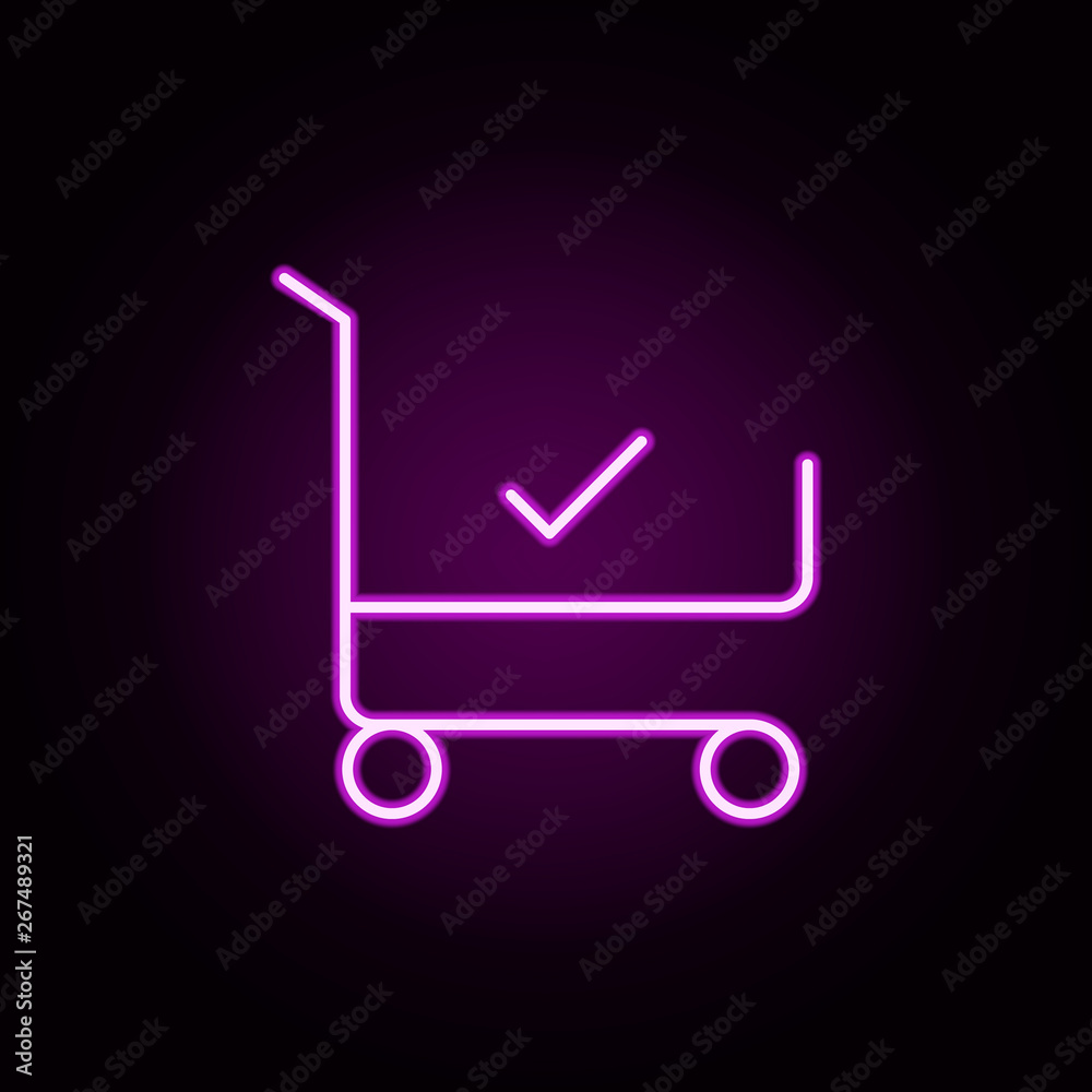 purchase check neon icon. Elements of e-commerce set. Simple icon for websites, web design, mobile app, info graphics