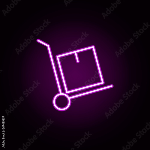 trolley goods neon icon. Elements of e-commerce set. Simple icon for websites, web design, mobile app, info graphics
