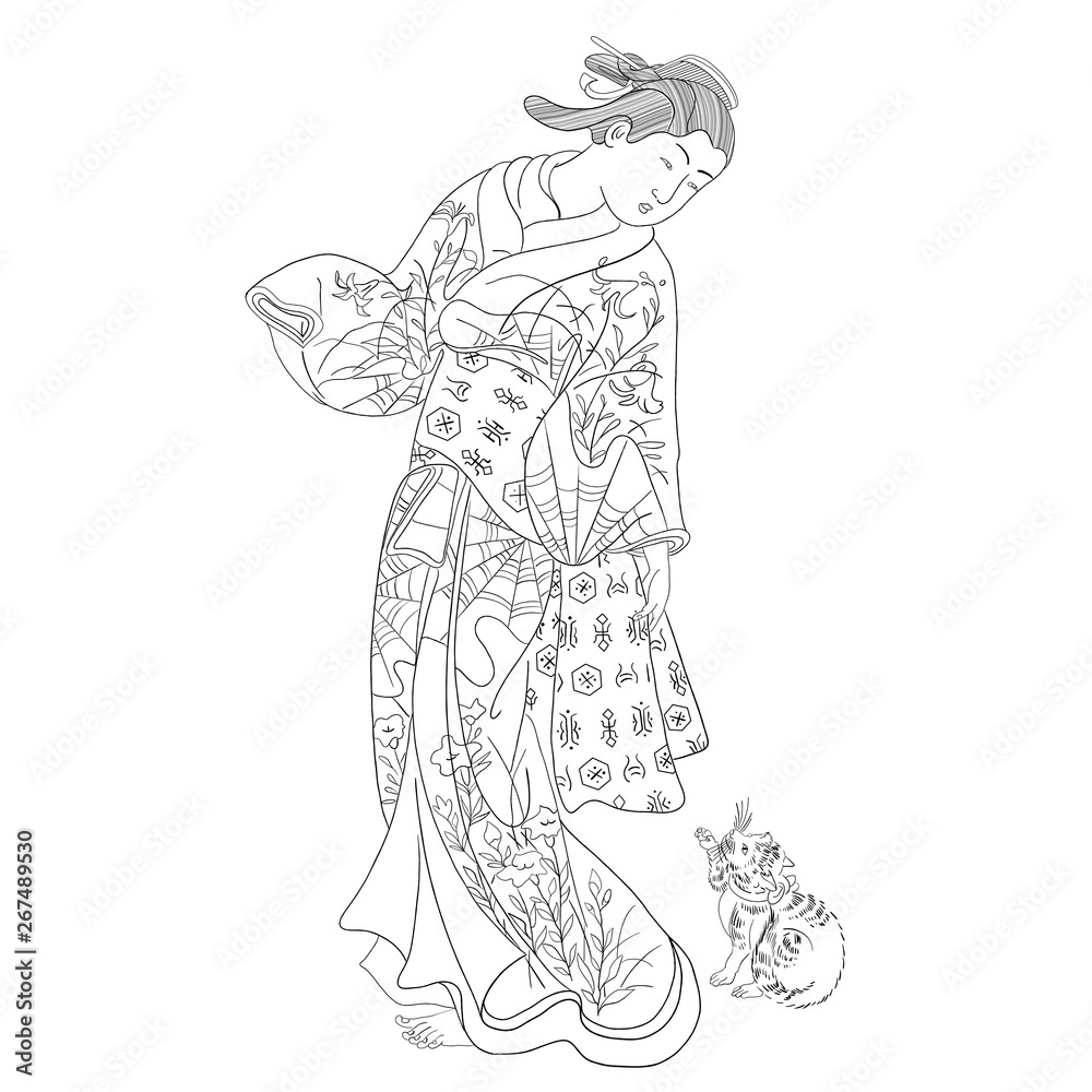 japanese colouring page japanese colouring page