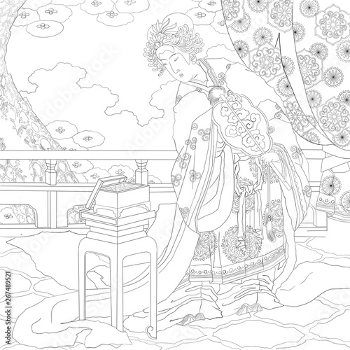 japanese colouring page