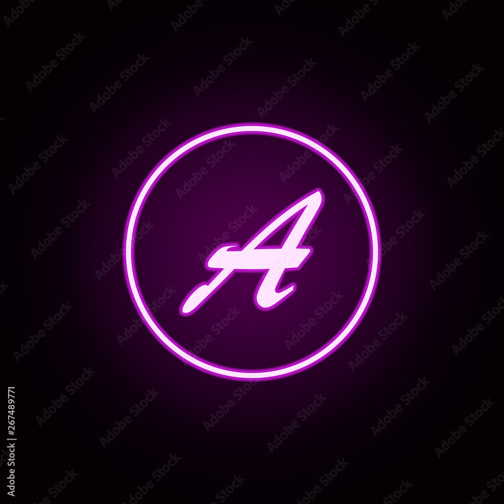 the letter a circle neon icon. Elements of education set. Simple icon for websites, web design, mobile app, info graphics the letter a circle neon icon. Elements of education set. Simple icon for websites, web design, mobile app, info graphics
