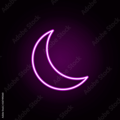 crescent neon icon. Elements of halloween set. Simple icon for websites, web design, mobile app, info graphics