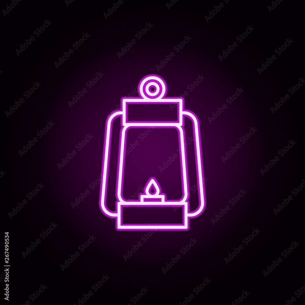 kerosene lamp neon icon. Elements of halloween set. Simple icon for websites, web design, mobile app, info graphics kerosene lamp neon icon. Elements of halloween set. Simple icon for websites, web design, mobile app, info graphics