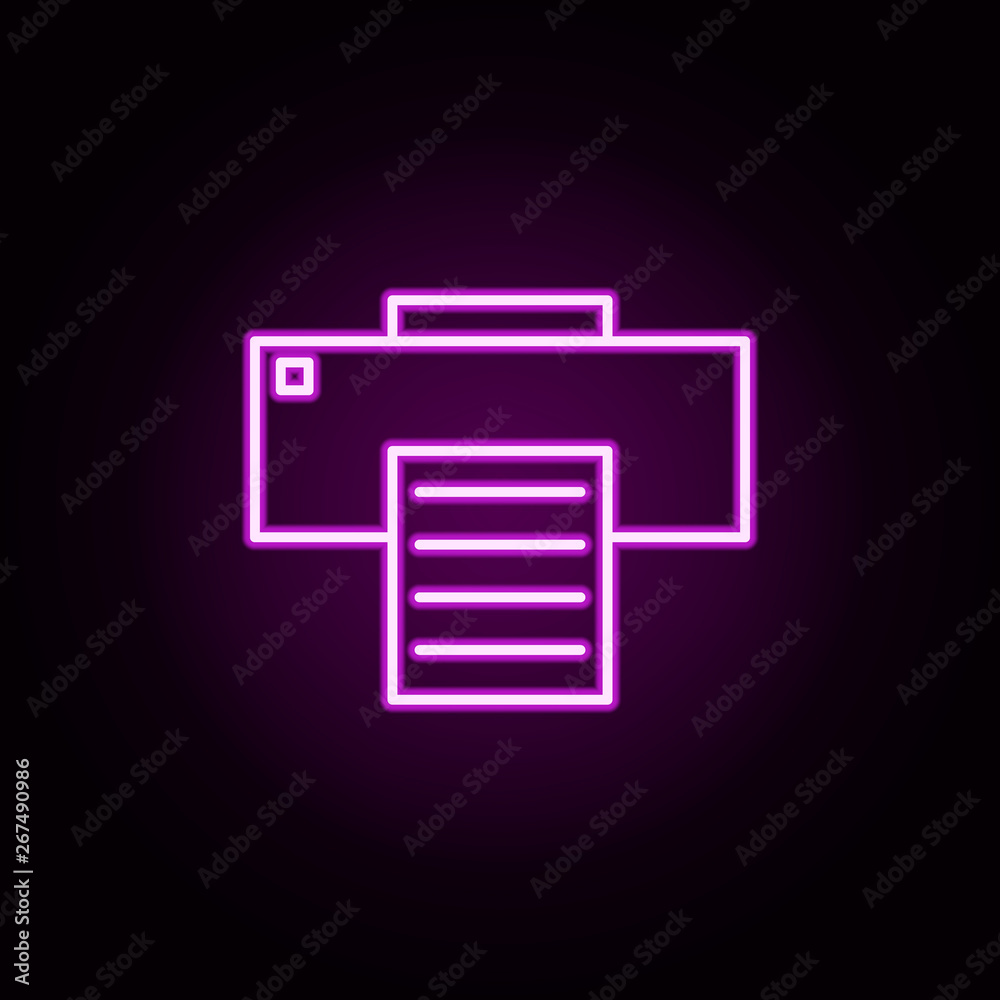 printer neon icon. Elements of internet things set. Simple icon for websites, web design, mobile app, info graphics printer neon icon. Elements of internet things set. Simple icon for websites, web design, mobile app, info graphics