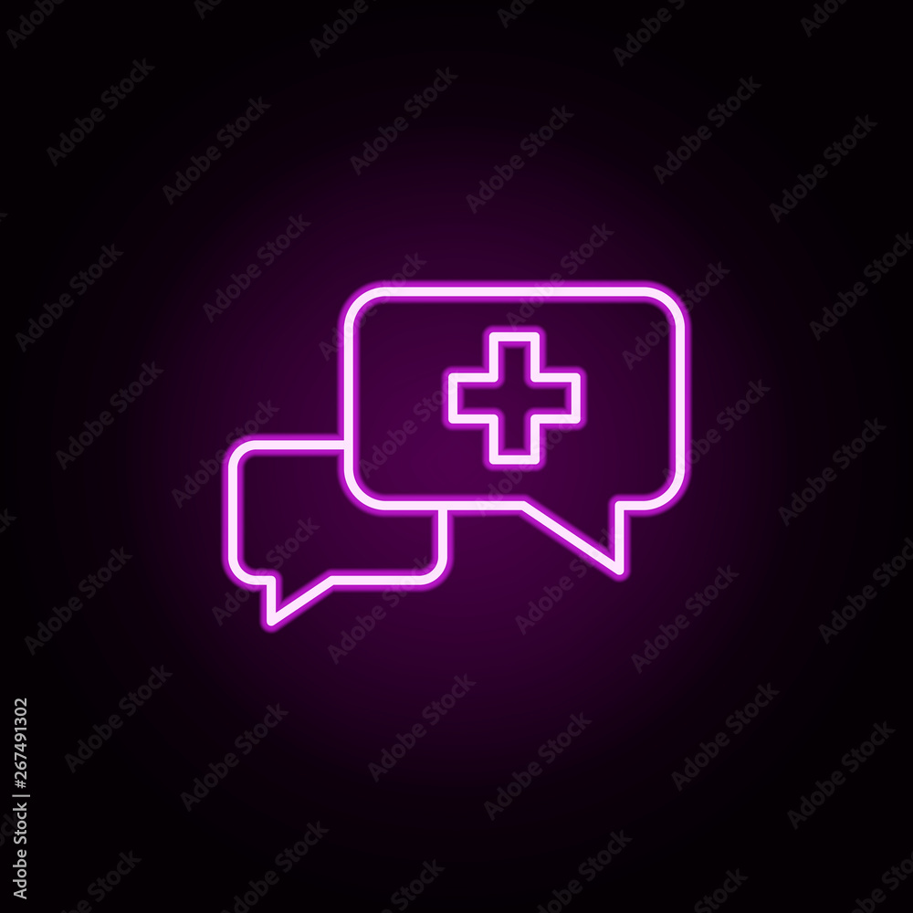 Chat free medical neon icon. Elements of medical set. Simple icon for websites, web design, mobile app, info graphics Chat free medical neon icon. Elements of medical set. Simple icon for websites, web design, mobile app, info graphics