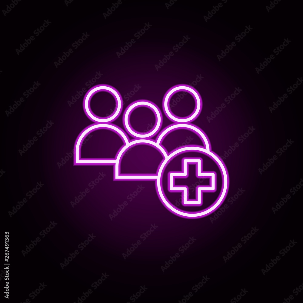 Group neon icon. Elements of medical set. Simple icon for websites, web design, mobile app, info graphics