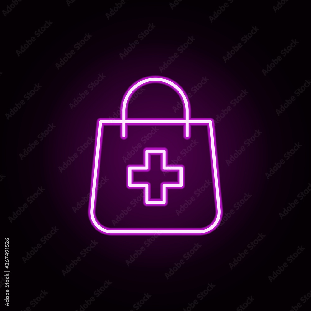 Shopping cart neon icon. Elements of medical set. Simple icon for websites, web design, mobile app, info graphics Shopping cart neon icon. Elements of medical set. Simple icon for websites, web design, mobile app, info graphics