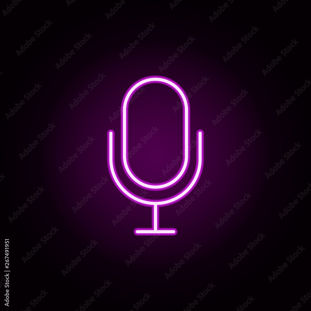 microphone neon icon. Elements of Minimal universal theme set. Simple icon for websites, web design, mobile app, info graphics microphone neon icon. Elements of Minimal universal theme set. Simple icon for websites, web design, mobile app, info graphics