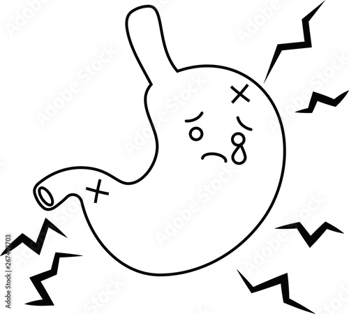 Illustration of a cute stomach outline