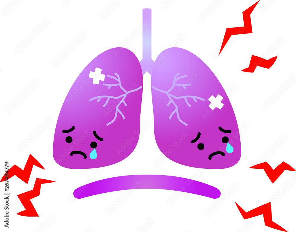 Illustration of a cute lung and diaphragm Illustration of a cute lung and diaphragm