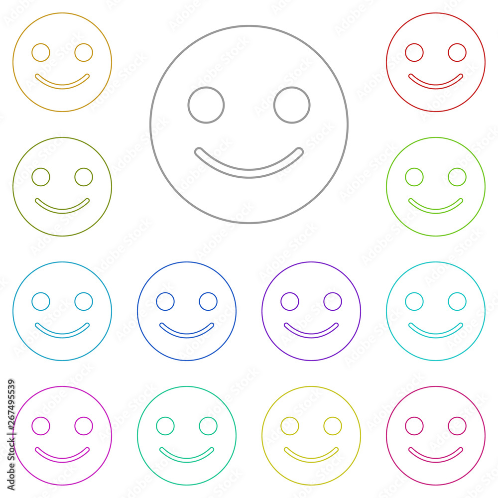 emoji smile multi color icon. Simple thin line, outline vector of web icons for UI and UX, website or mobile application emoji smile multi color icon. Simple thin line, outline vector of web icons for UI and UX, website or mobile application