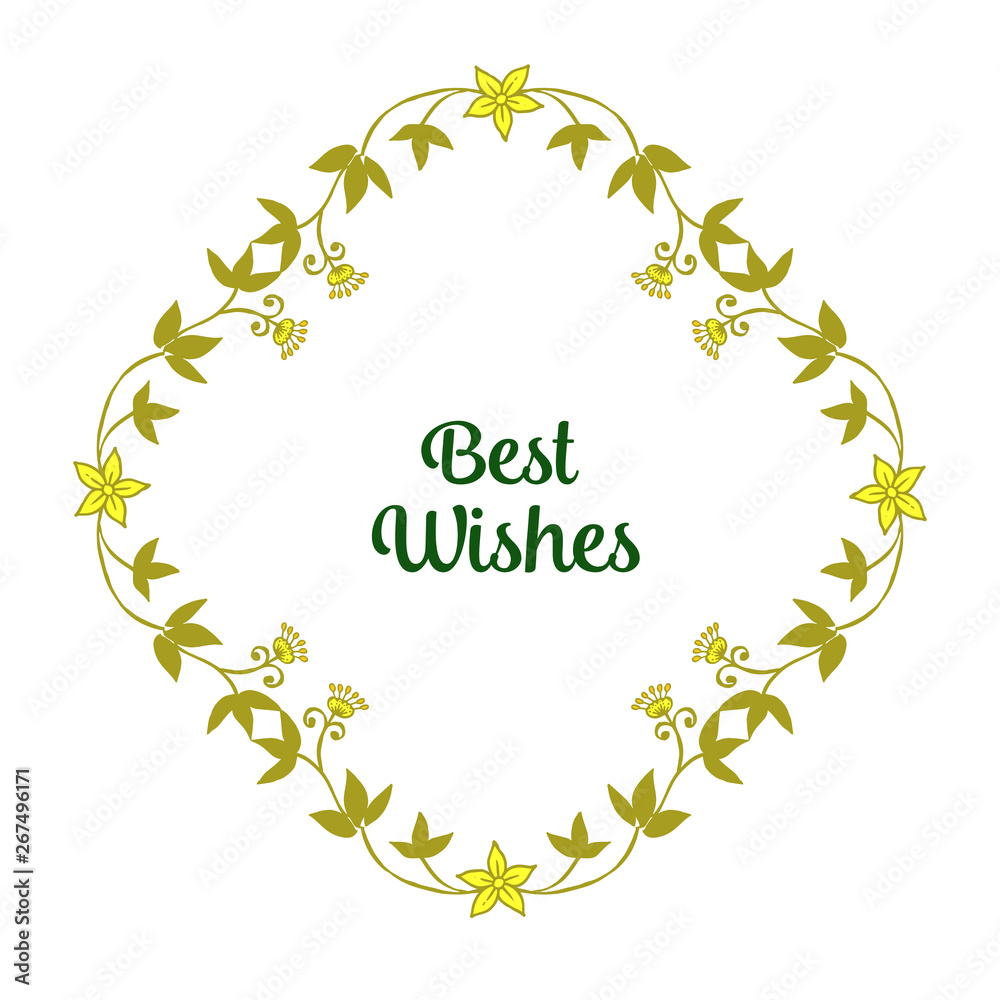 Fototapeta premium Vector illustration various pattern art leaf flower frame with card best wishes