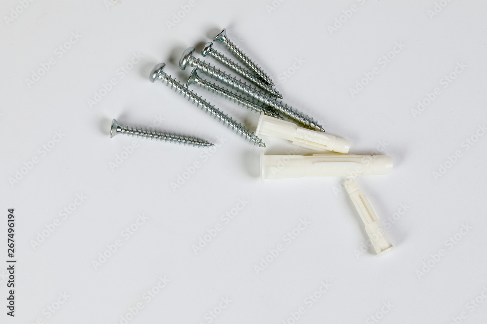 Metal screw plug on white background Metal screw plug on white background