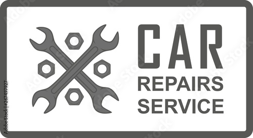 Advertising service and car repairs. Auto Repair Logo