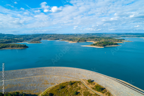 Aerial view of Cardinia Reservoir in Emerald, Victoria, Australia photo