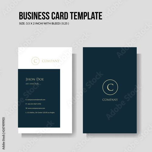 Simple and minimalist Business card vertical template