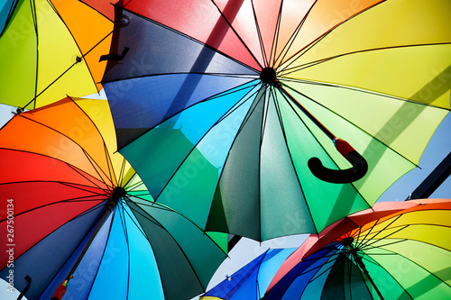 Fotografi Colorful umbrellas background