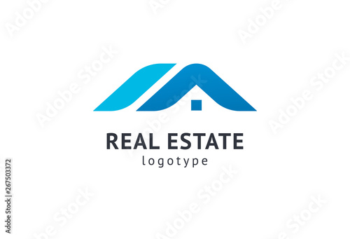 Abstract real estate agent logo icon vector design. Rent, sale of real estate vector logo, House cleaning, home security, real estate auction. Vector building logo concept.
