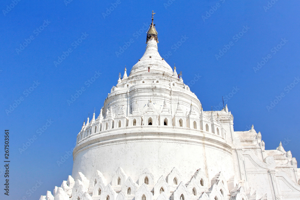 The Hsinbyume Paya Pagoda built in by Bagyidaw. It is dedicated to the memory of his first consort is famous tourist attraction in Sagaing Region, Myanmar.