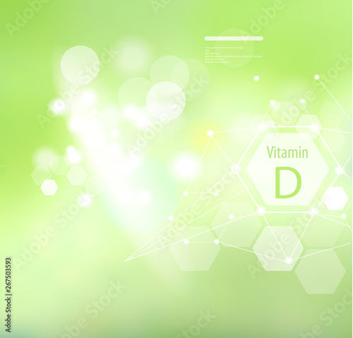 Vitamin D on an abstract background.
