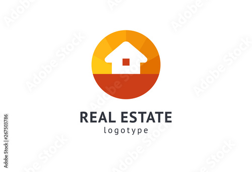 Abstract real estate agent logo icon vector design. Rent, sale of real estate vector logo, House cleaning, home security, real estate auction. Vector building logo concept.