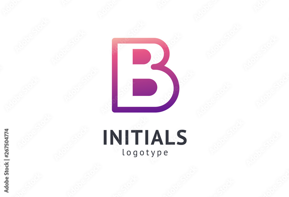 Monogram design elements, graceful template. Calligraphic elegant logo design. B logo. B line art monogram.