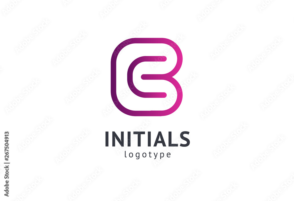 Monogram design elements, graceful template. Calligraphic elegant logo design. B logo. B line art monogram. Monogram design elements, graceful template. Calligraphic elegant logo design. B logo. B line art monogram.