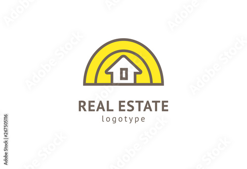 Abstract real estate agent logo icon vector design. Rent, sale of real estate vector logo, House cleaning, home security, real estate auction. Vector building logo concept.