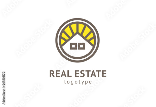 Abstract real estate agent logo icon vector design. Rent, sale of real estate vector logo, House cleaning, home security, real estate auction. Vector building logo concept.