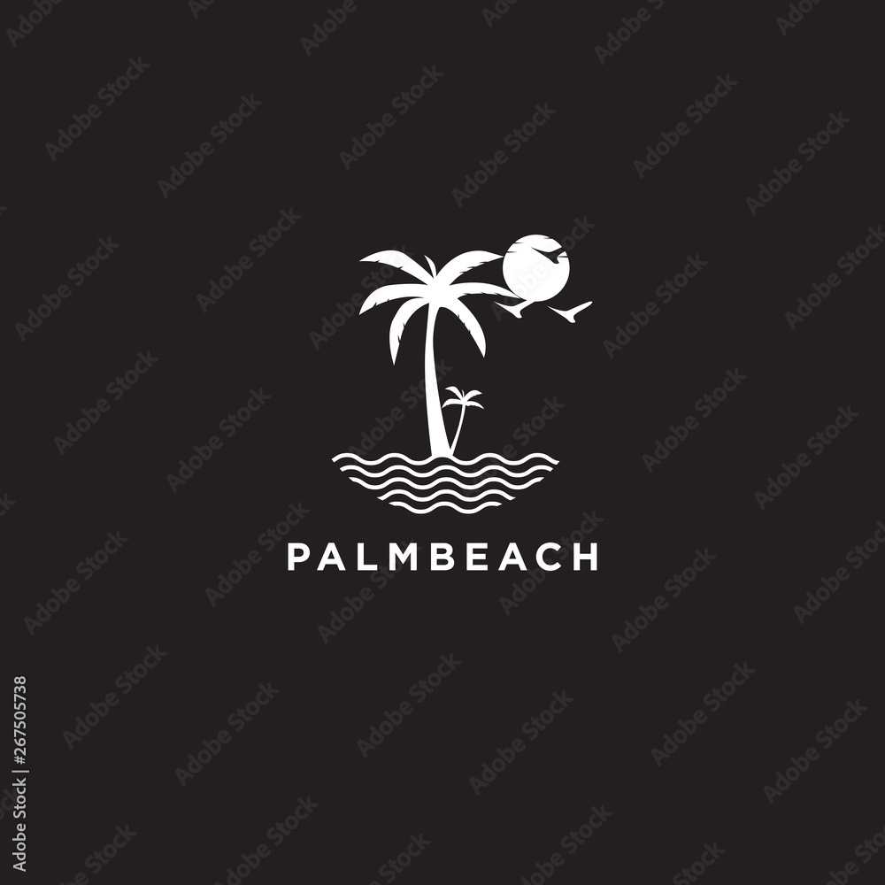 Naklejka premium Palm Beach logo design Vector