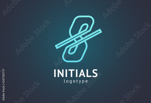 Monogram design elements, graceful template. Calligraphic elegant logo design. S logo. S line art monogram.