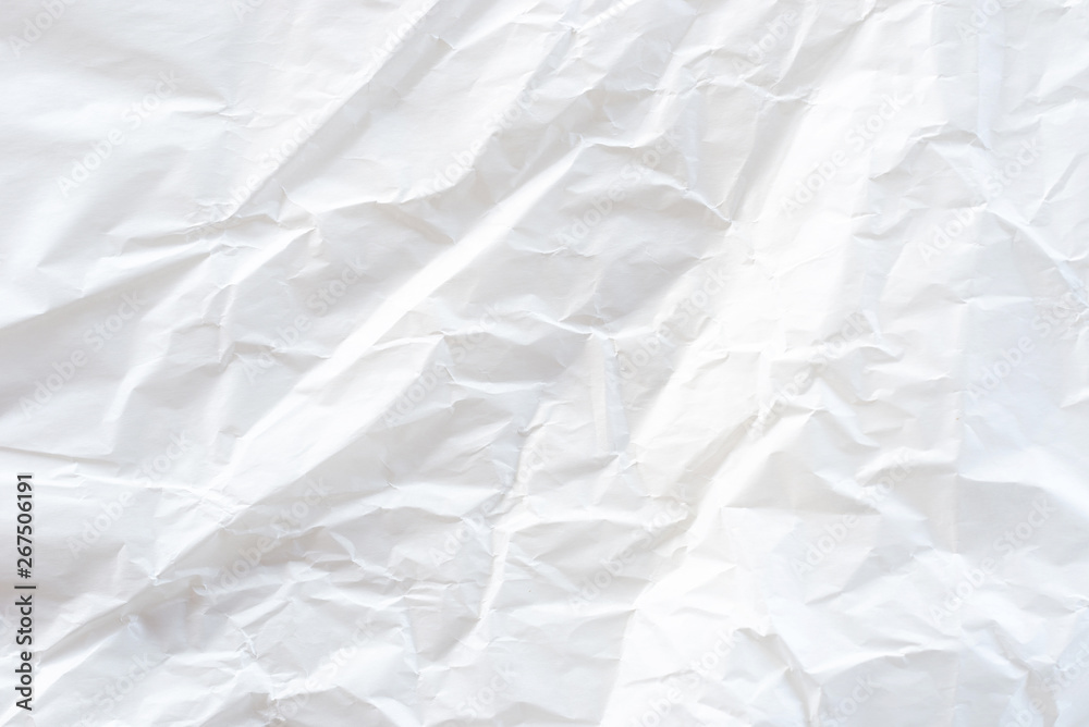 white crumpled paper texture background