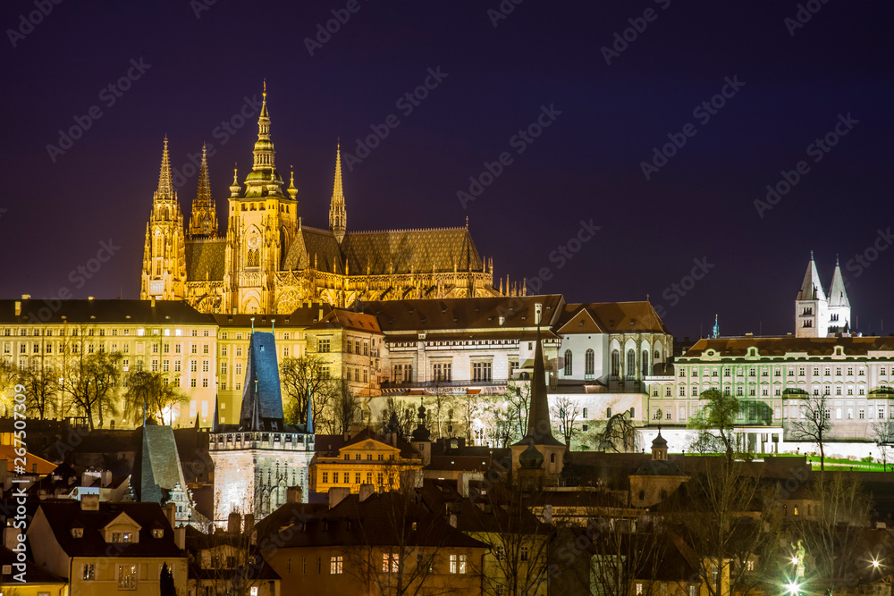 Prague cityscape at twilight