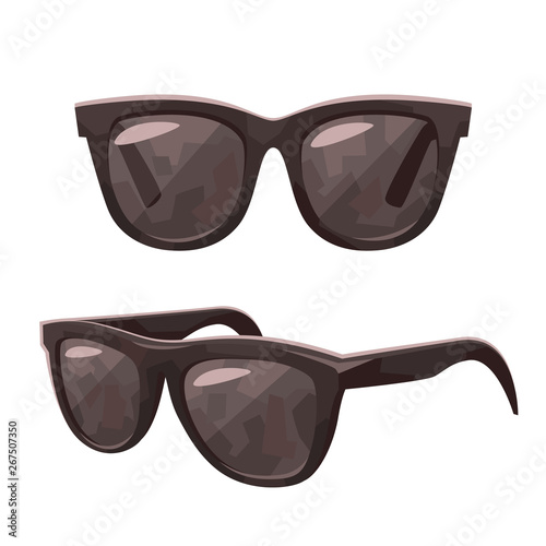 Beautiful black Sunglasses isolated on white background