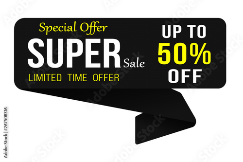 Super sale banner design, half price banner