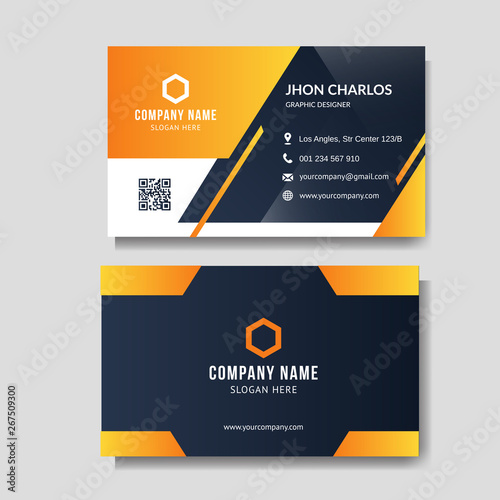 Modern yellow business card