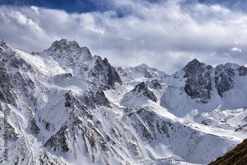 Snow covered mountain peaks of Eastern Sayan © zhaubasar